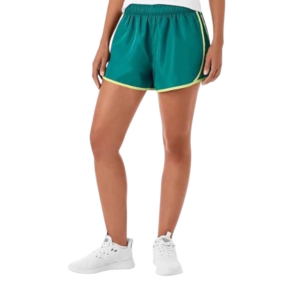 Member's Mark Ladies Active Running Shorts Teal Green‎ Lime Trim Size S